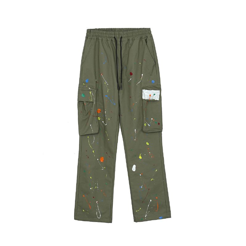 High Gate Cargo Pants Herre Funksjonell Wind Loose Wide Leg Bukser Multi-pocket