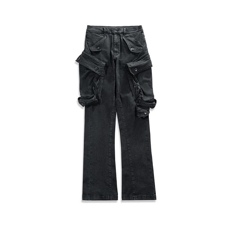 High Gate Vasket Og Slitt Multi-pocket Harem Shell Pants Menn