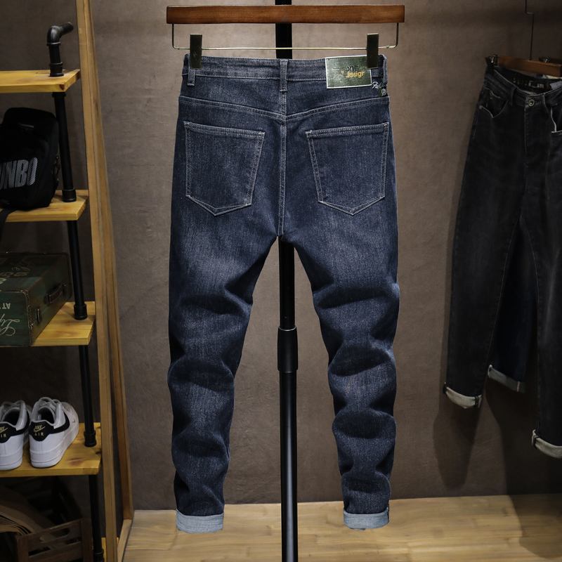 Jeans For Menn Slim Fit Youth Trend All-match Style