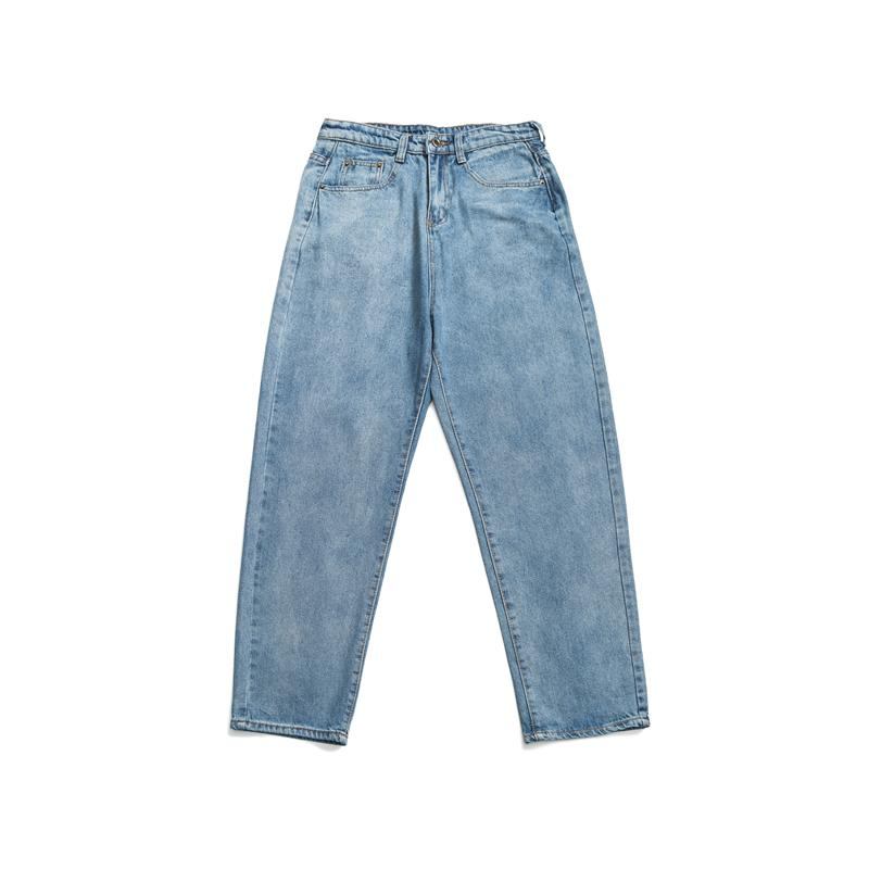 Jeans Med Rette Ben Vasket Retro Tenåring Trendy Krøllet Pappa Vidde Bukser