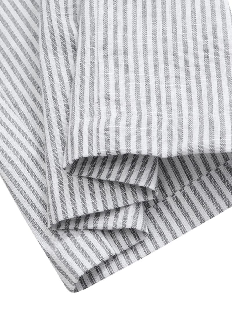 Kvinner Stripe Snøring Belted Side Pocket Vanlige Fritids Bukser