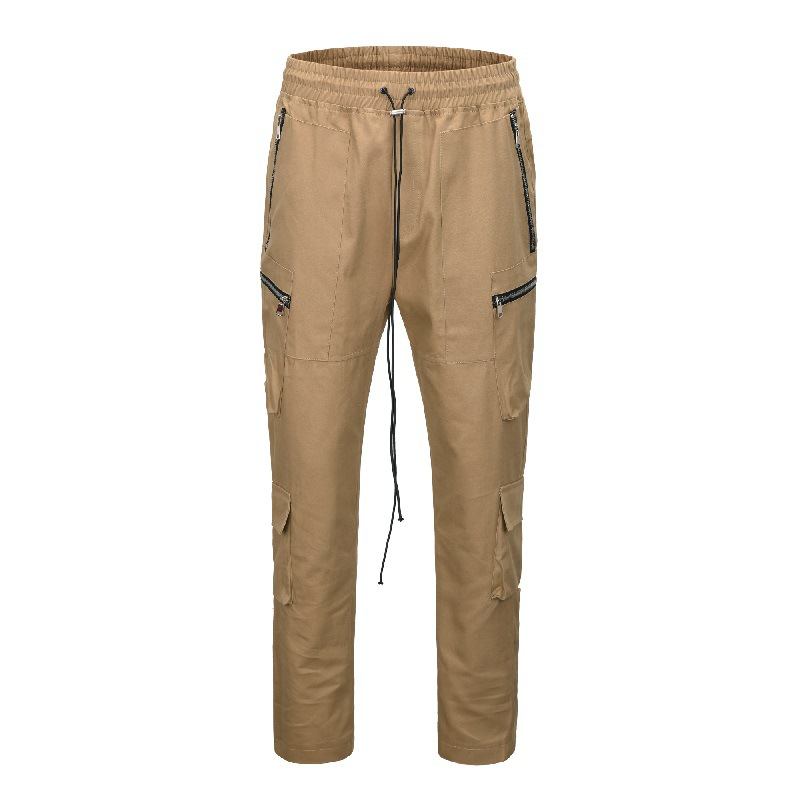 Løs Snøring Hem-breasted Multi-pocket Cargo Fritids Bukser