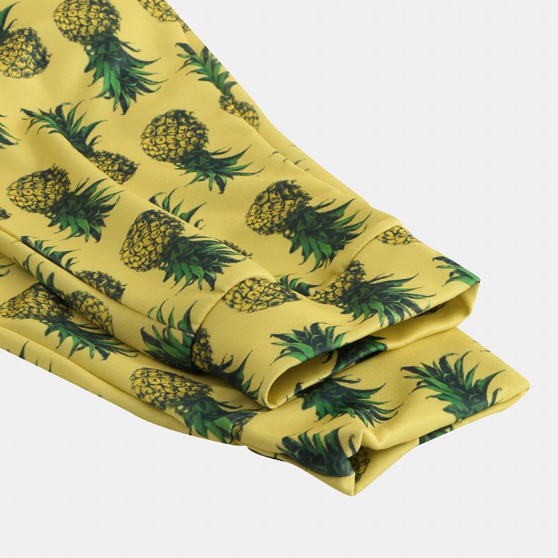 Menn Ananas Trykt Hawaiian Stil Bomull Fritidsbukser