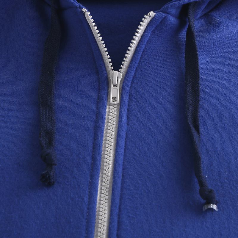 Menn Mote Fløyel Tykk Kontrastfarge Glidelås Hooded Loungewear Jumpsuit