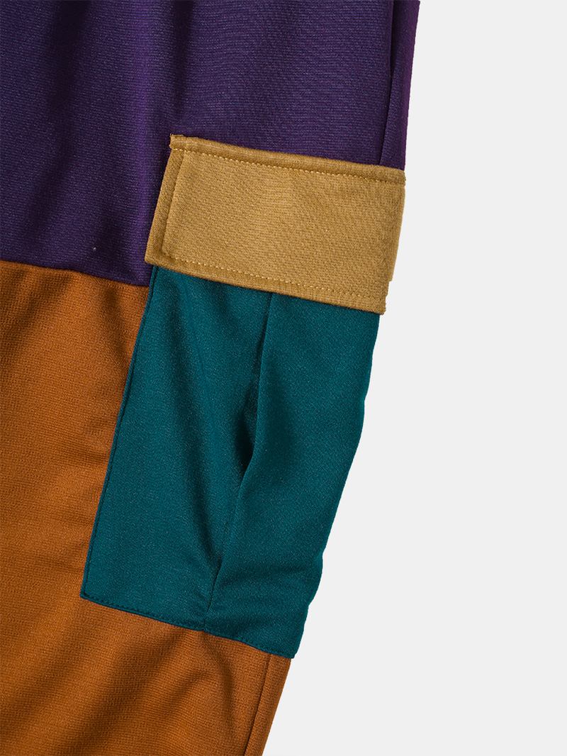 Menn Patchwork Color Block Sidelommer Snøring Gate Pants