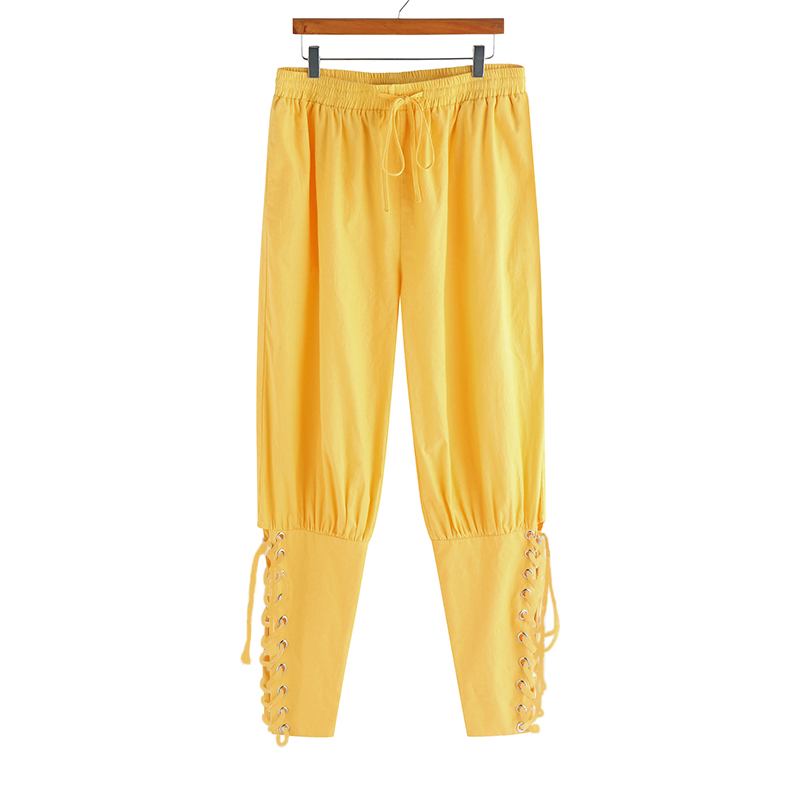 Middelalderrenessanse Herre Pirate Knight Bukser Blonde Langbukser Shorts