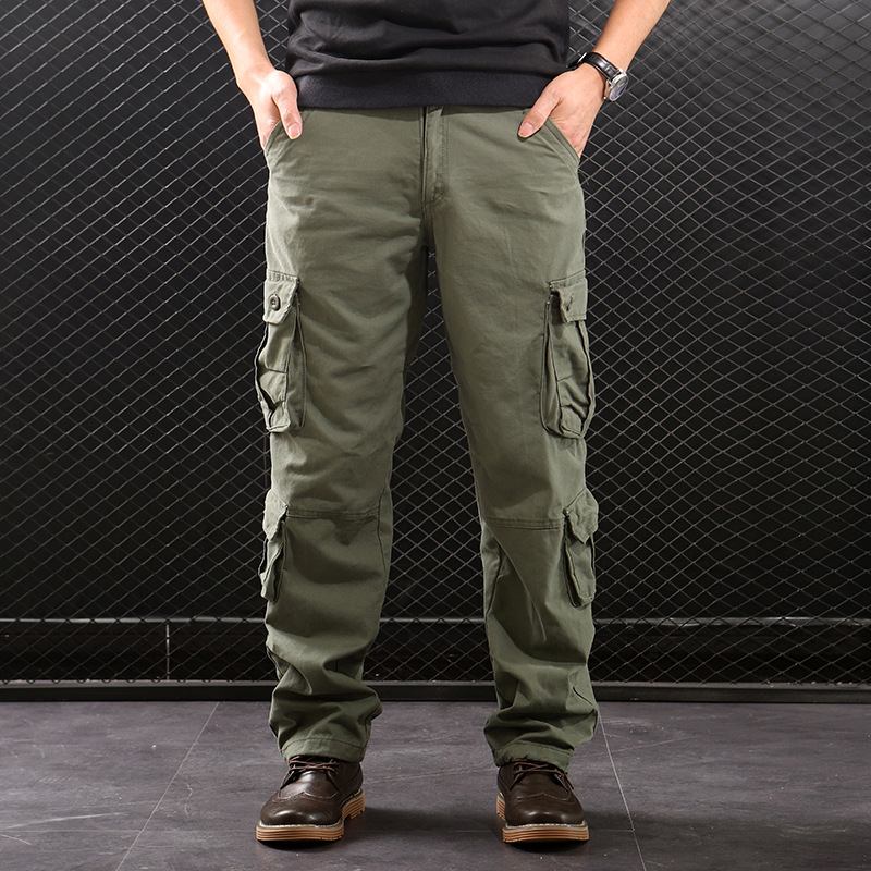 Middelaldrende Straight Leg Multi-pocket Cargo Bukser