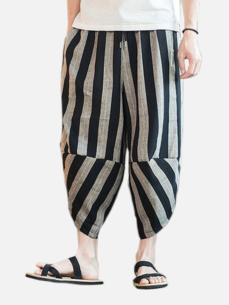 Sommer Stripe Fritids Bukser I Etnisk Stil For Menn