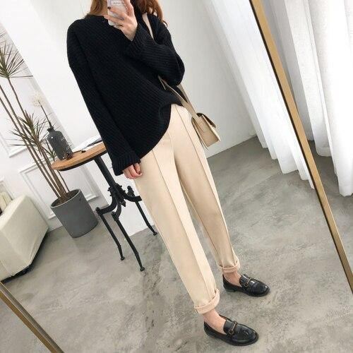 Thicken Dame Pencil Pants 2024 Vår Vinter Plus Size Ol Style Ull Dame Arbeidsdress Bukser Løse Damebukser Capris