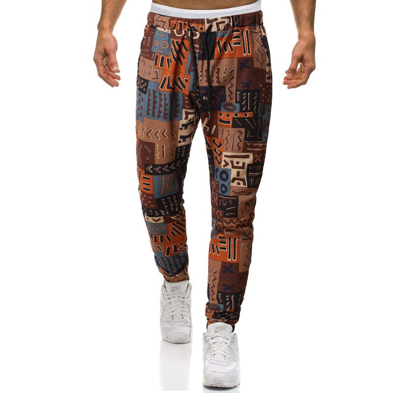 Trendy Retro Etnisk Stil I Bomull Og Lin Pluss Størrelse Fritids Harem Pants