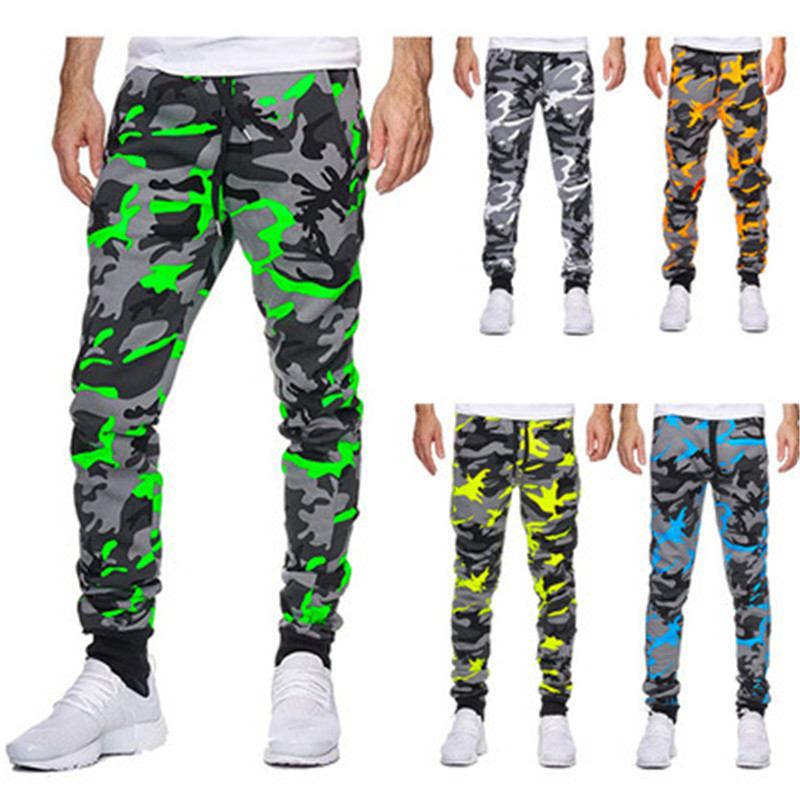 Uformell Camouflage Mid-waist High-stretch Med Trykk Stretch Sports Jogging Bukser