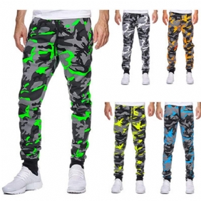 Uformell Camouflage Mid-waist High-stretch Med Trykk Stretch Sports Jogging Bukser