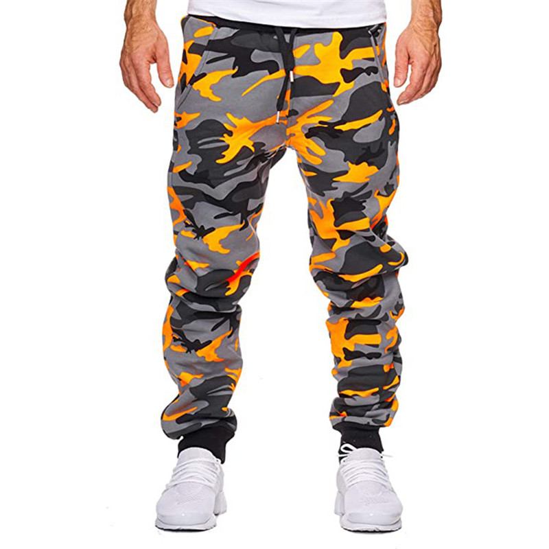 Uformell Camouflage Mid-waist High-stretch Med Trykk Stretch Sports Jogging Bukser