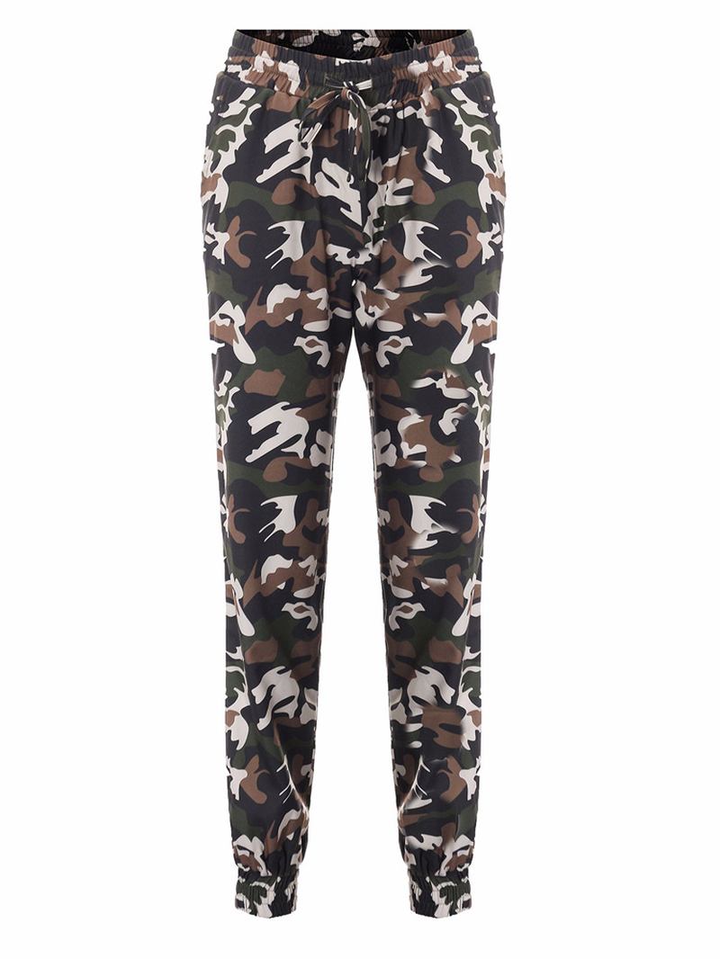 Uformelle Kvinner Skinny Camouflage Bukser