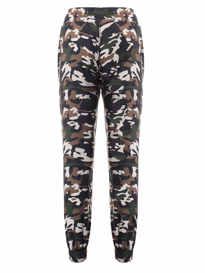 Uformelle Kvinner Skinny Camouflage Bukser