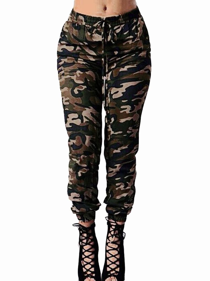 Uformelle Kvinner Skinny Camouflage Bukser