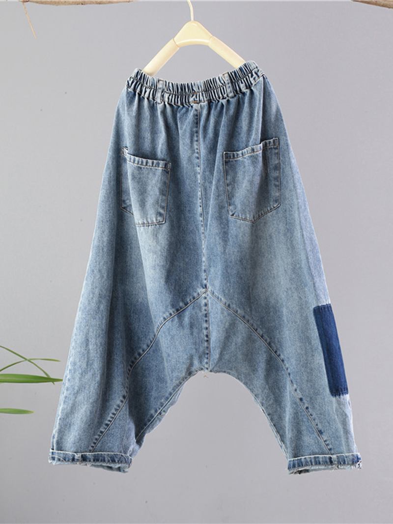 Vintage Jeans Med Patchworkbroderi