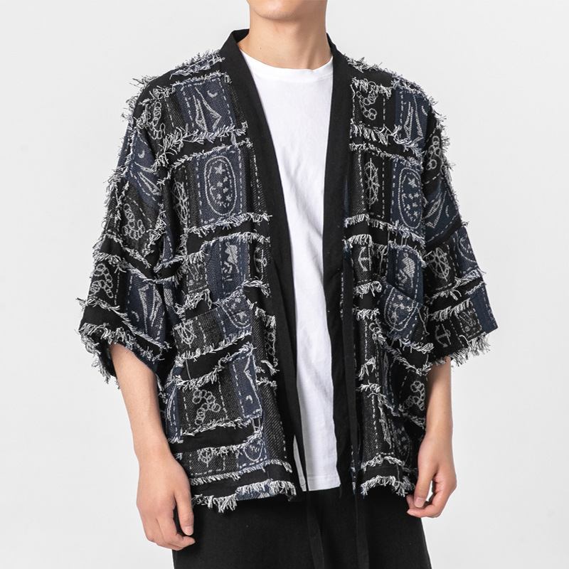 Kinesisk Stil Herre Cardigan Strikket Retro Mote Topp