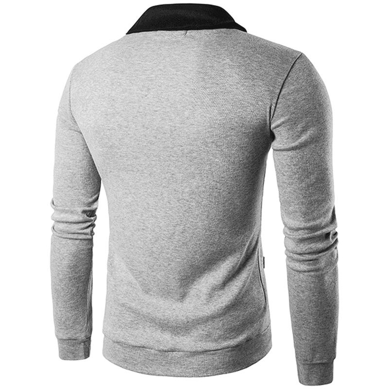 Klassisk Kort Genser Med Mote Halslinje For Menn Single-breasted Hit Farge Strikke Cardigan