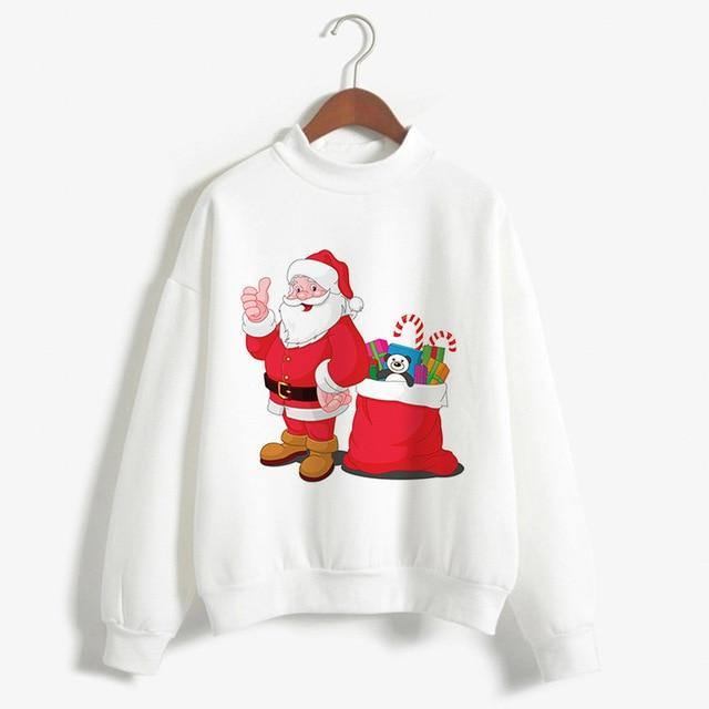 Mote Julegenser Svart Langermet Dame Dame Femme Harajuku Dameklær Plus Size Vinter Nyttår Pullover