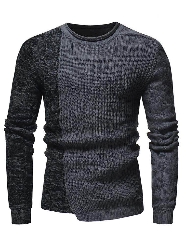 Spleised Raglan Sleeve Pullover Herregenser