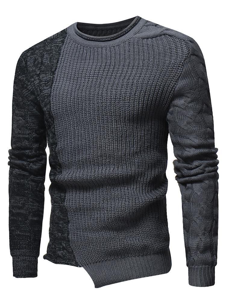 Spleised Raglan Sleeve Pullover Herregenser