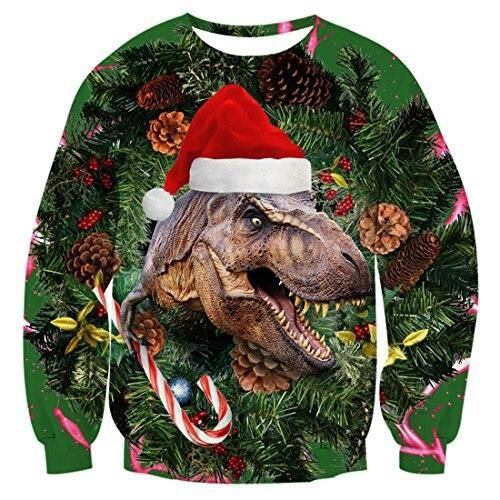 Unisex Dame Julegenser Stygg Julegenser Menn Genser Vinter Plus Size Morsomt Høstoverdeler Klær Dinosaur