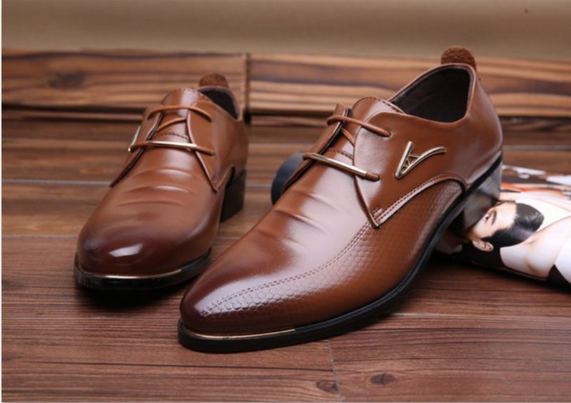 Businesskjole For Menn Formelle Oxfords Leather Loafers Flate Snøresko