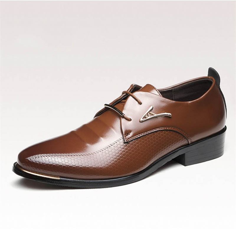 Businesskjole For Menn Formelle Oxfords Leather Loafers Flate Snøresko