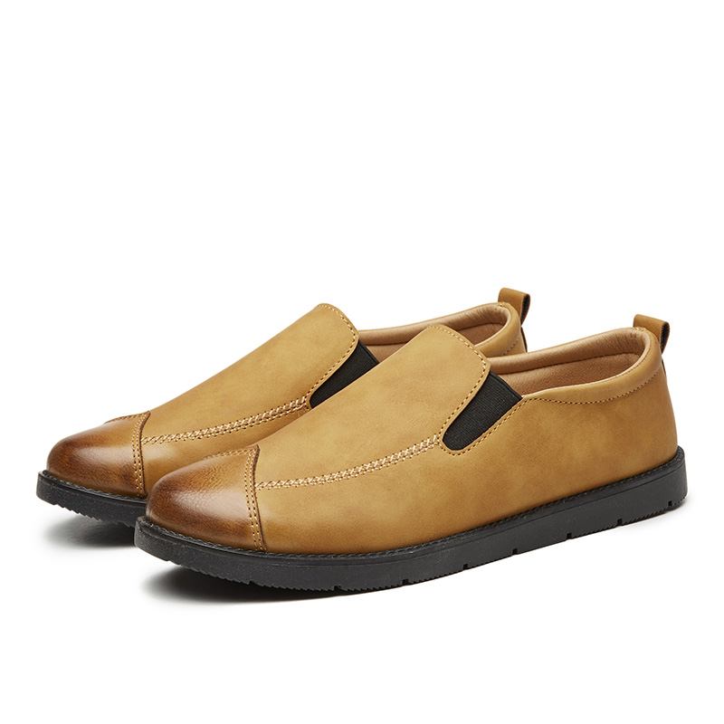 Menn Business Fritids Loafers Chelsea Slip On Work Dress Håndsøm Sko