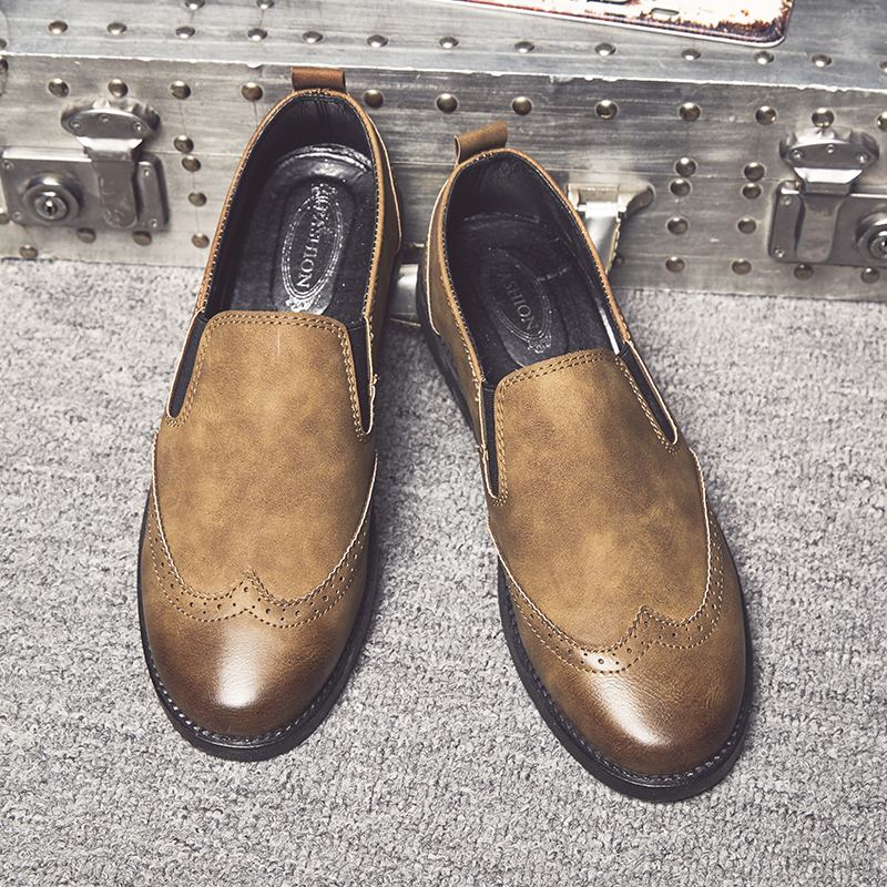 Menn Business Fritids Loafers Chelsea Slip On Work Dress Håndsøm Sko