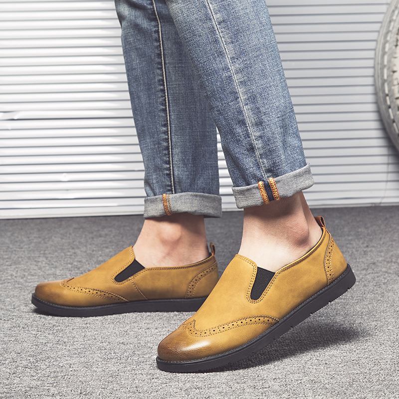 Menn Business Fritids Loafers Chelsea Slip On Work Dress Håndsøm Sko