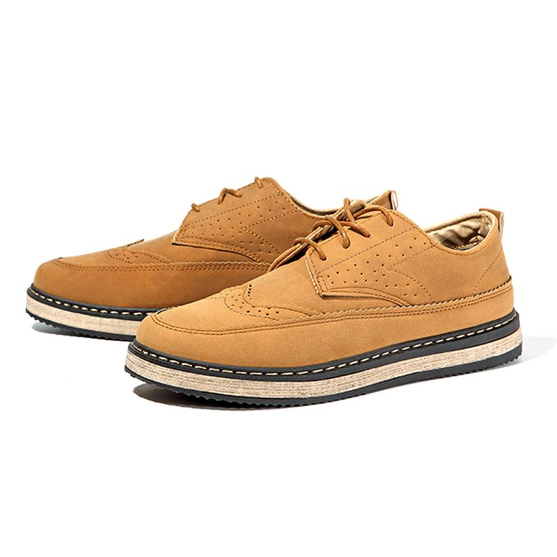 Menn Fritids Retro Britisk Stil Skinn Brogue Oxfords Sko