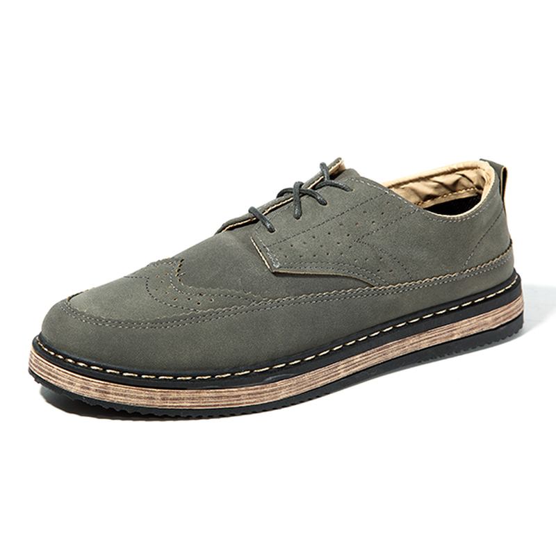 Menn Fritids Retro Britisk Stil Skinn Brogue Oxfords Sko