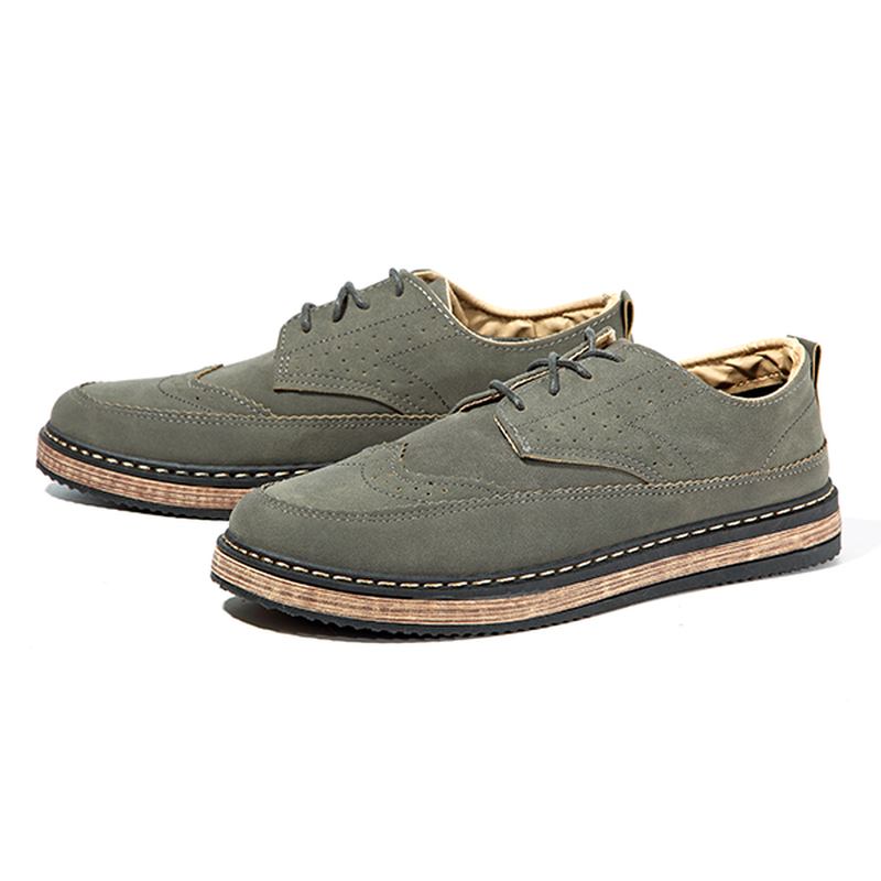 Menn Fritids Retro Britisk Stil Skinn Brogue Oxfords Sko