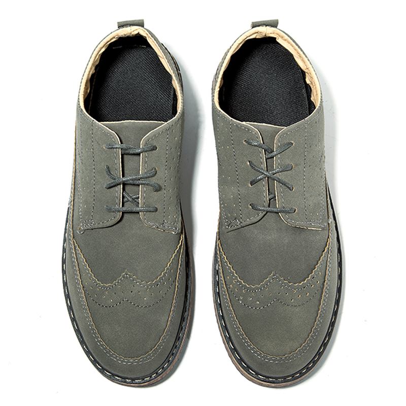 Menn Fritids Retro Britisk Stil Skinn Brogue Oxfords Sko