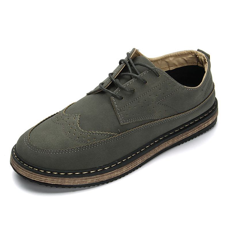 Menn Fritids Retro Britisk Stil Skinn Brogue Oxfords Sko