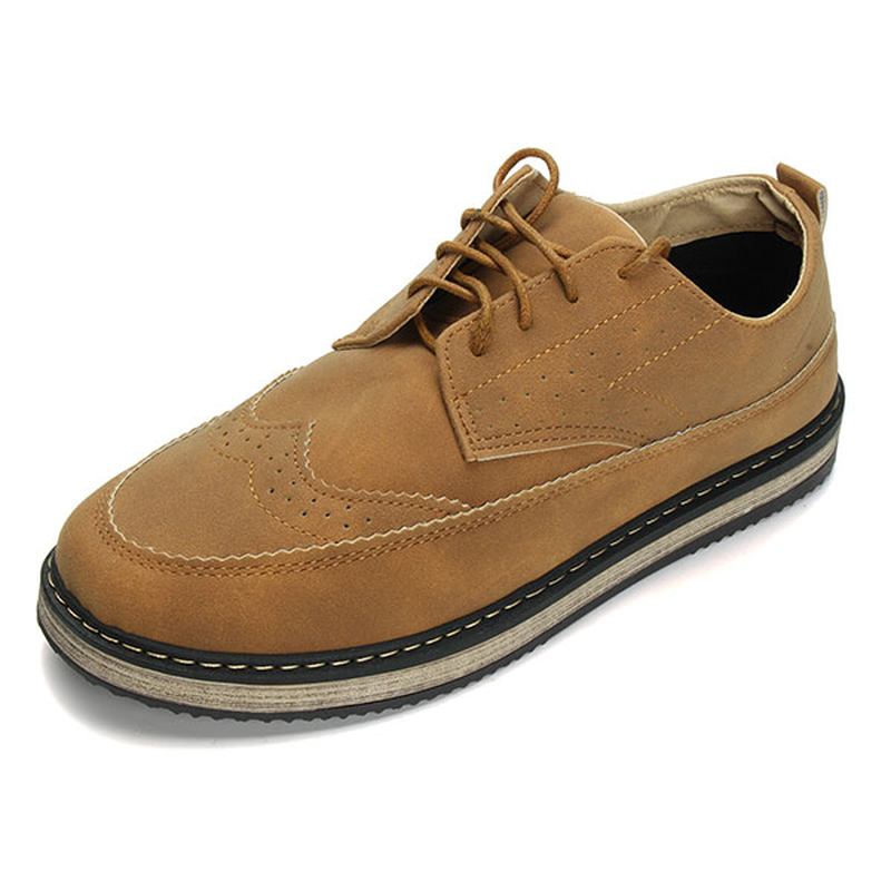 Menn Fritids Retro Britisk Stil Skinn Brogue Oxfords Sko