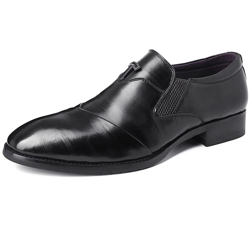 Menn Pure Color Leather Business Dress Oxford Sko