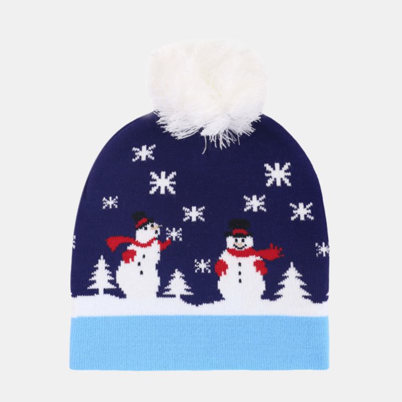 Julestrikket Jacquardlue Unisex Varme Lue Caps