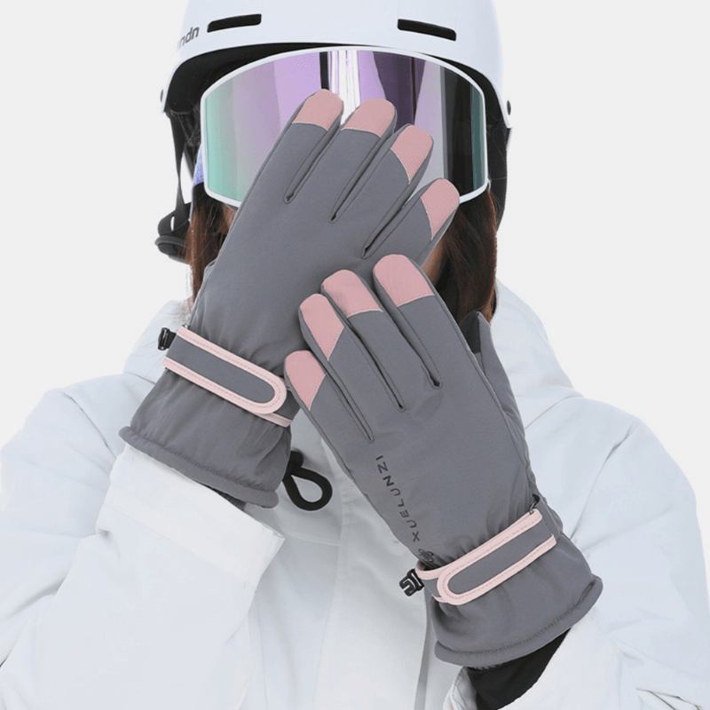 Kvinner Screentouch Vindtett Vanntett Riding Ski Varme Sport Full-finger Hansker