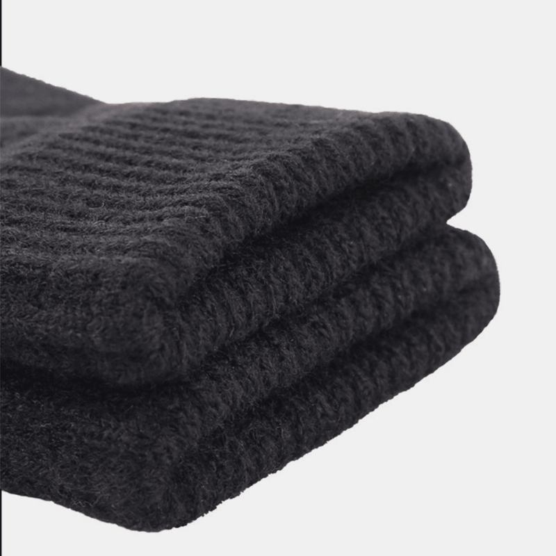 Menn Vinter Kjølig Beskyttelse Varm Full-finger Ull Strikkede Hansker Thicken Plus Velvet Tre-finger Touch-screen Thermal Gym Hansker