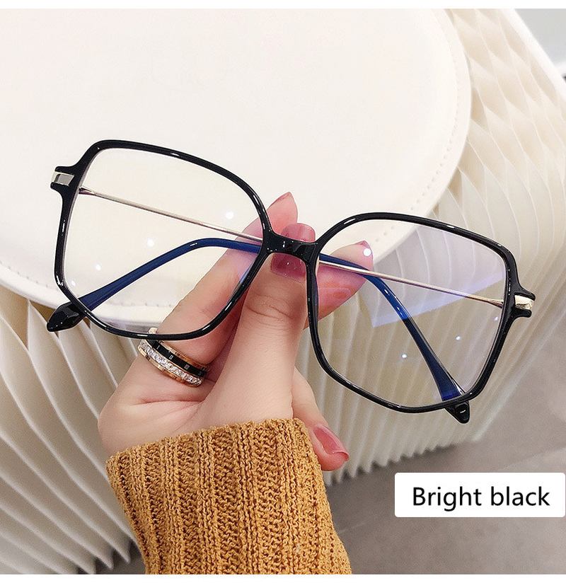 Anti-blue Light Flat Mirror Dame Retro Big Frame Brilleinnfatning