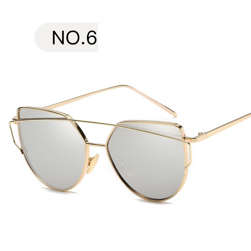 Design Speil Rose Gold Vintage Cateye Mote Solbriller Dame Eyewear