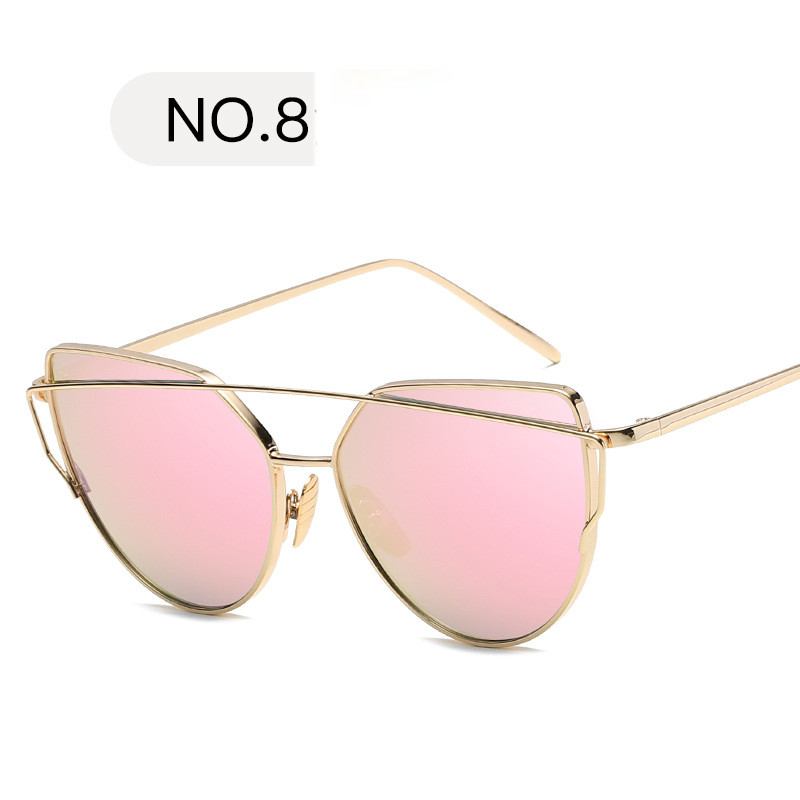 Design Speil Rose Gold Vintage Cateye Mote Solbriller Dame Eyewear