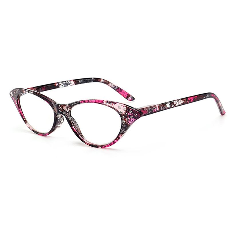 Lesebriller For Kvinner Katt Eye Blomstrete Frame