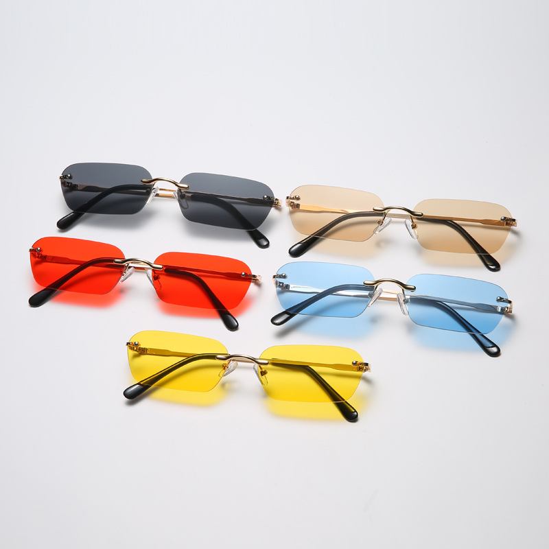 Personlighet Square Rimless Solbriller Herre Og Kvinner Tide Ocean Lens Briller