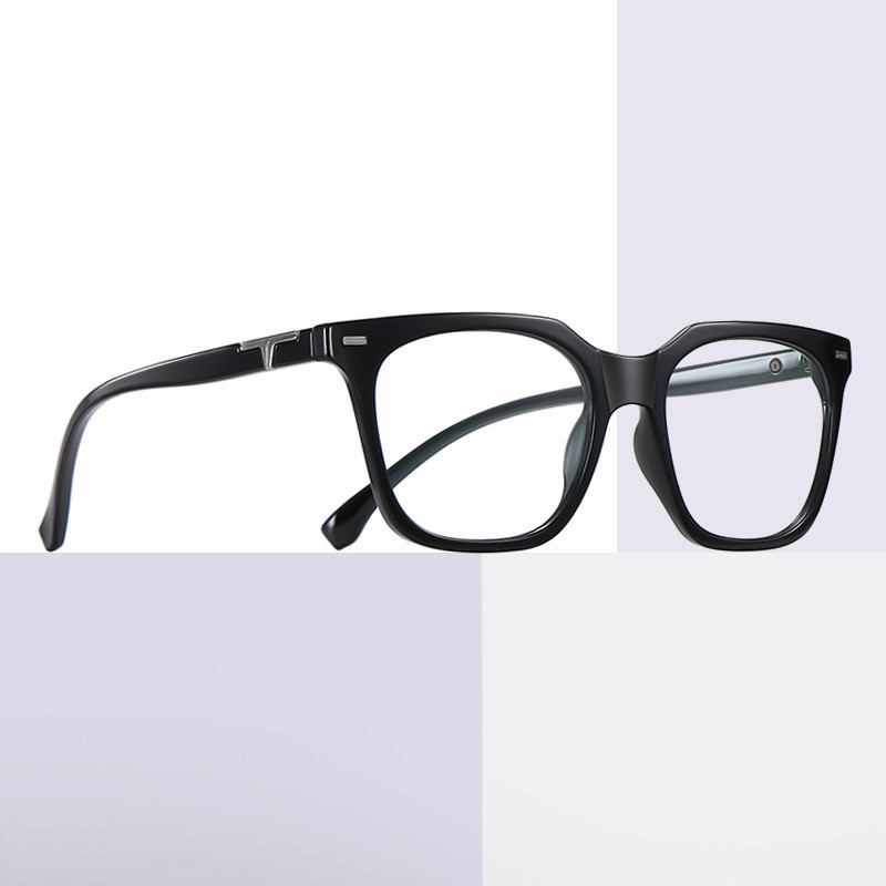 Retro Big Frame Flat Speil Kan Utstyres Med Myopia Unisex