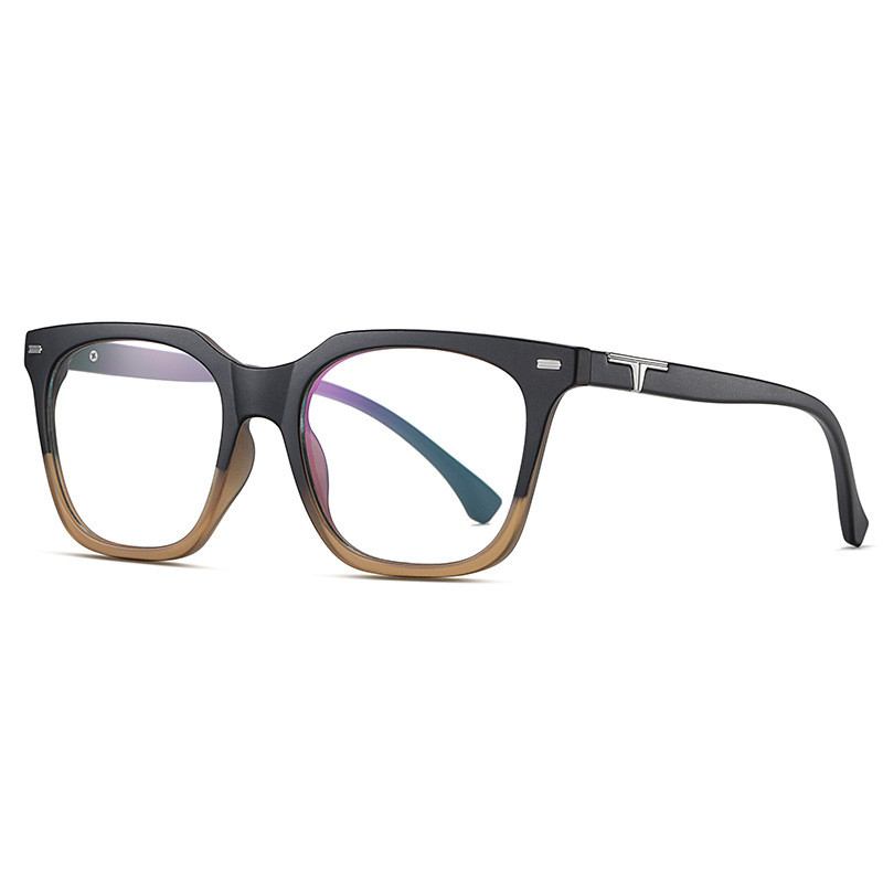 Retro Big Frame Flat Speil Kan Utstyres Med Myopia Unisex