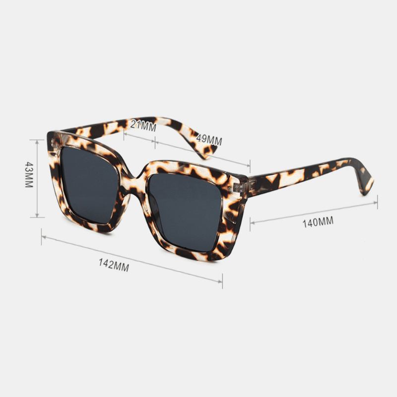 Unisex Leopard Thicken Full Frame Fritids Uv-beskyttelsessolbriller